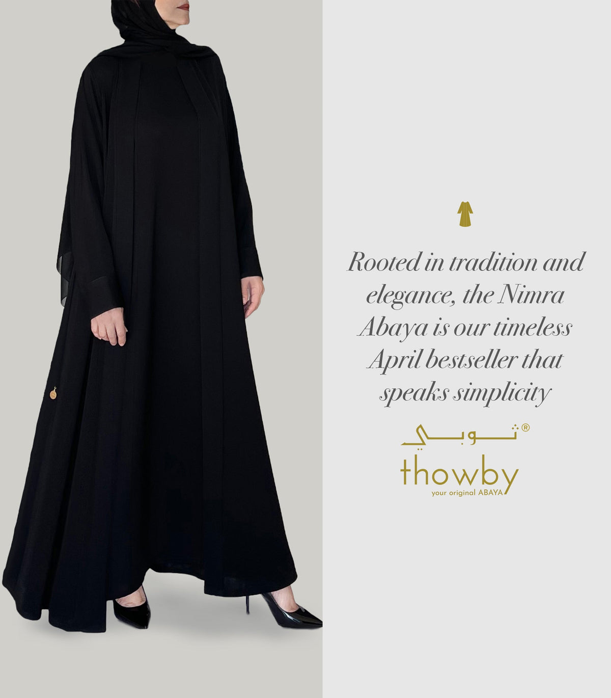 Black abaya by thowby