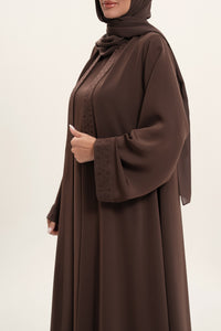 Classic Brown Hand-Embroidered Abaya