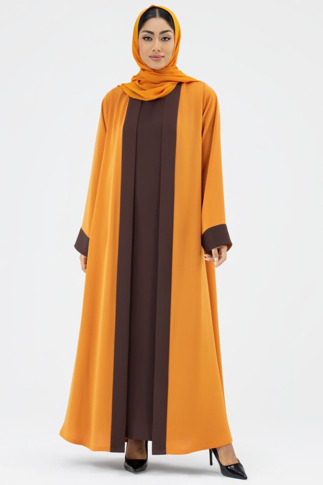 Orange-Brown Abaya Set