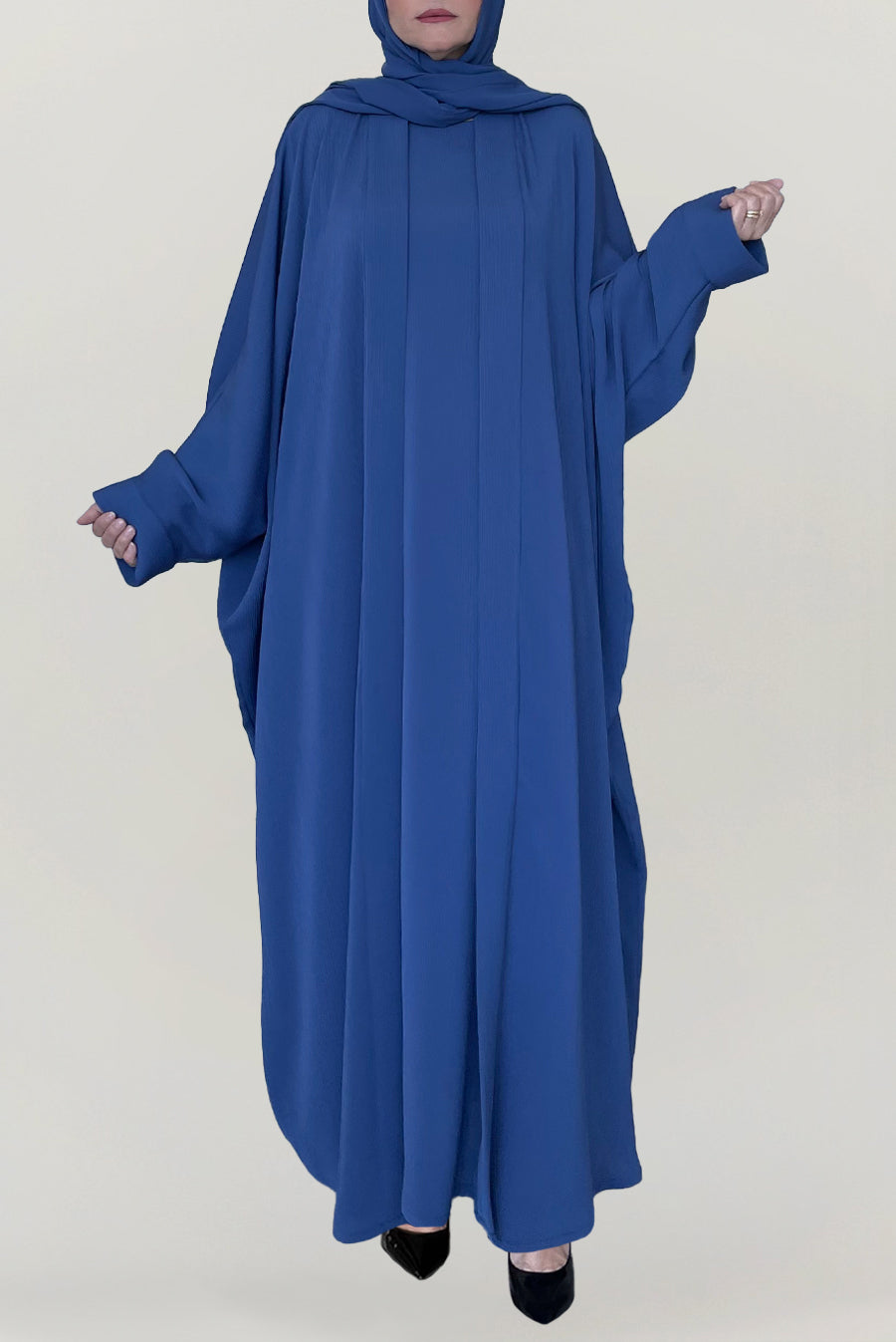 Wavy Plain Blue Colored Abaya