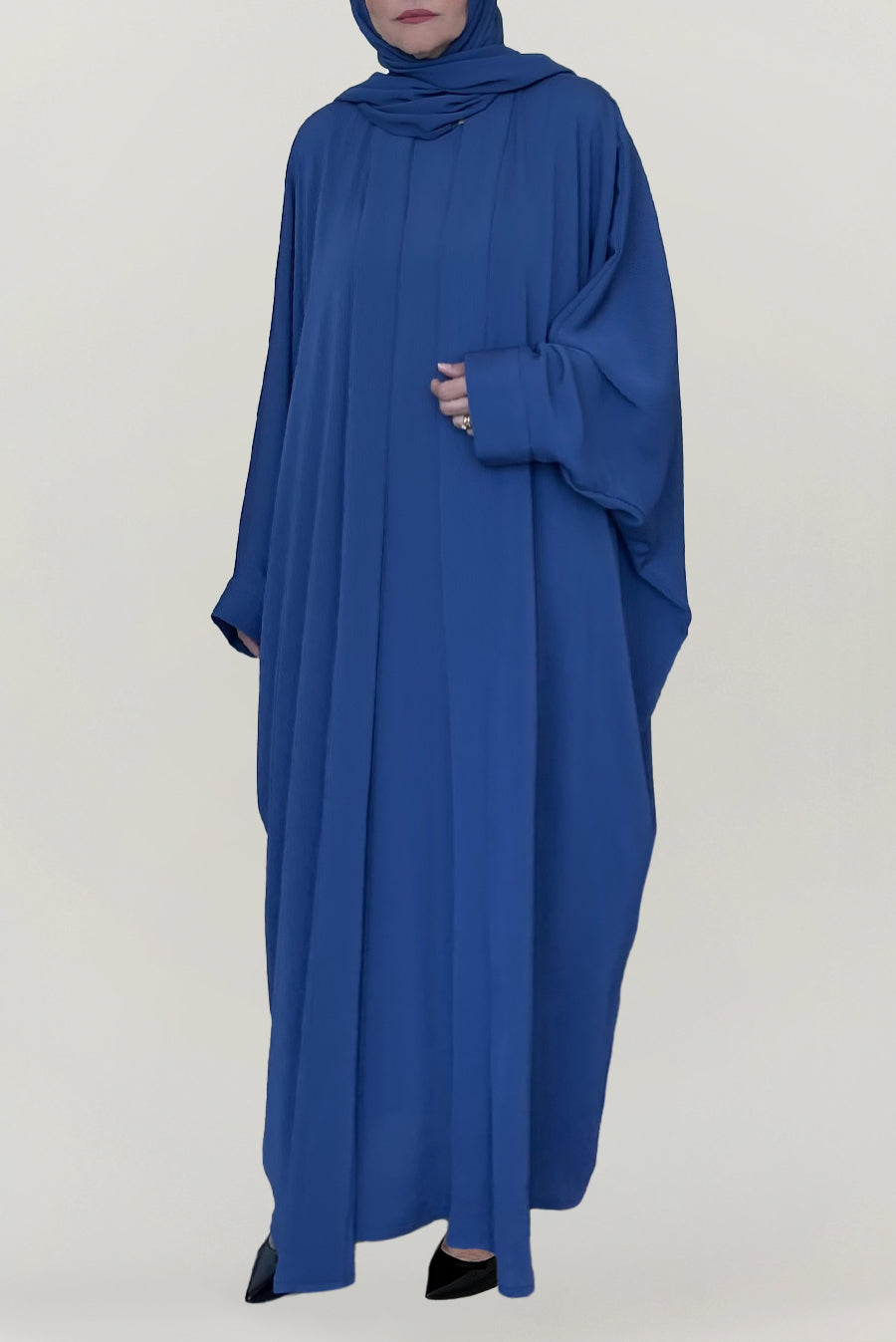 Wavy Plain Blue Colored Abaya