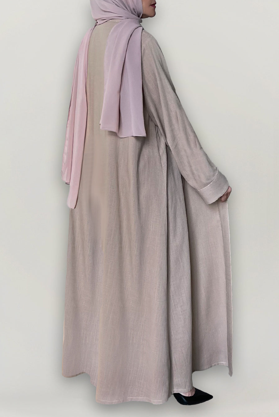 Classy Beige Linen Abaya