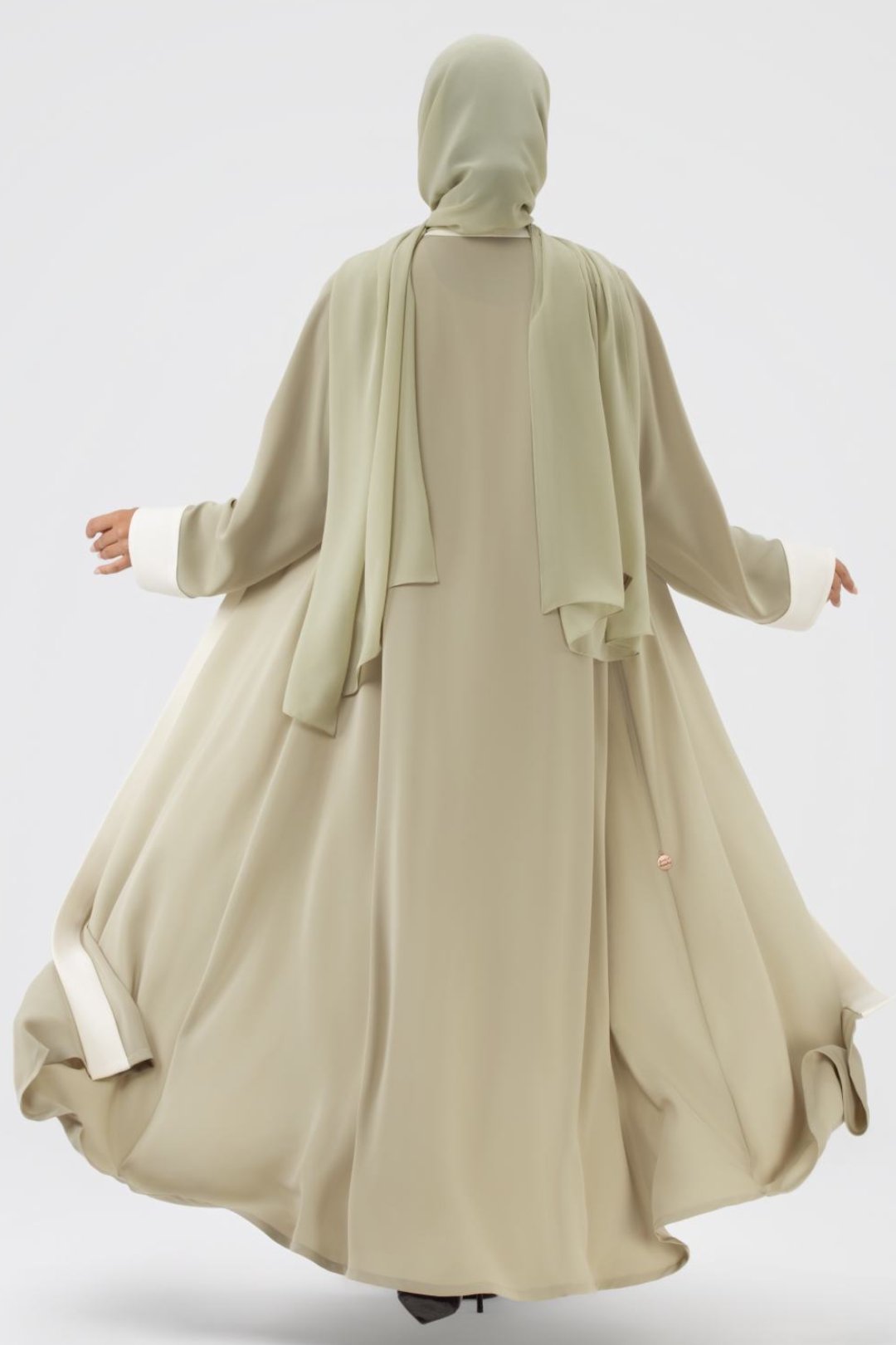 Two-toned Beige Colored Abaya