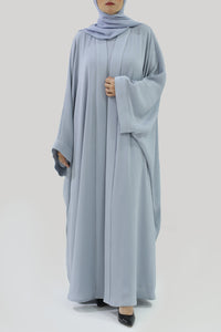 Crushed Baby Blue Bisht Abaya