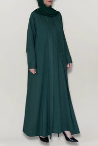 Modest Royal Green Linen Abaya