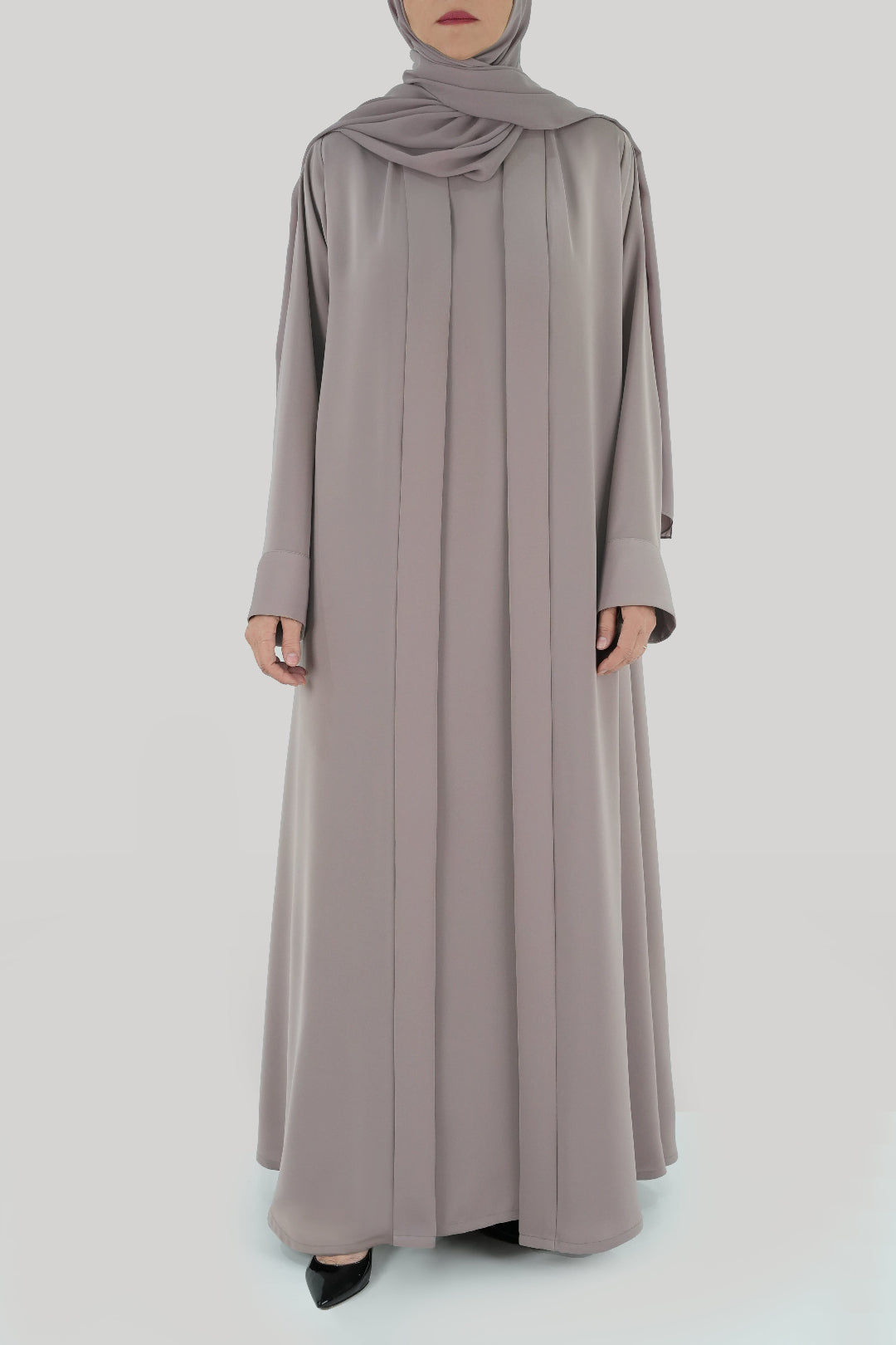 Plain Pinkish grey Colored Abaya