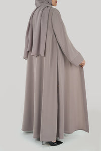 Plain Pinkish grey Colored Abaya