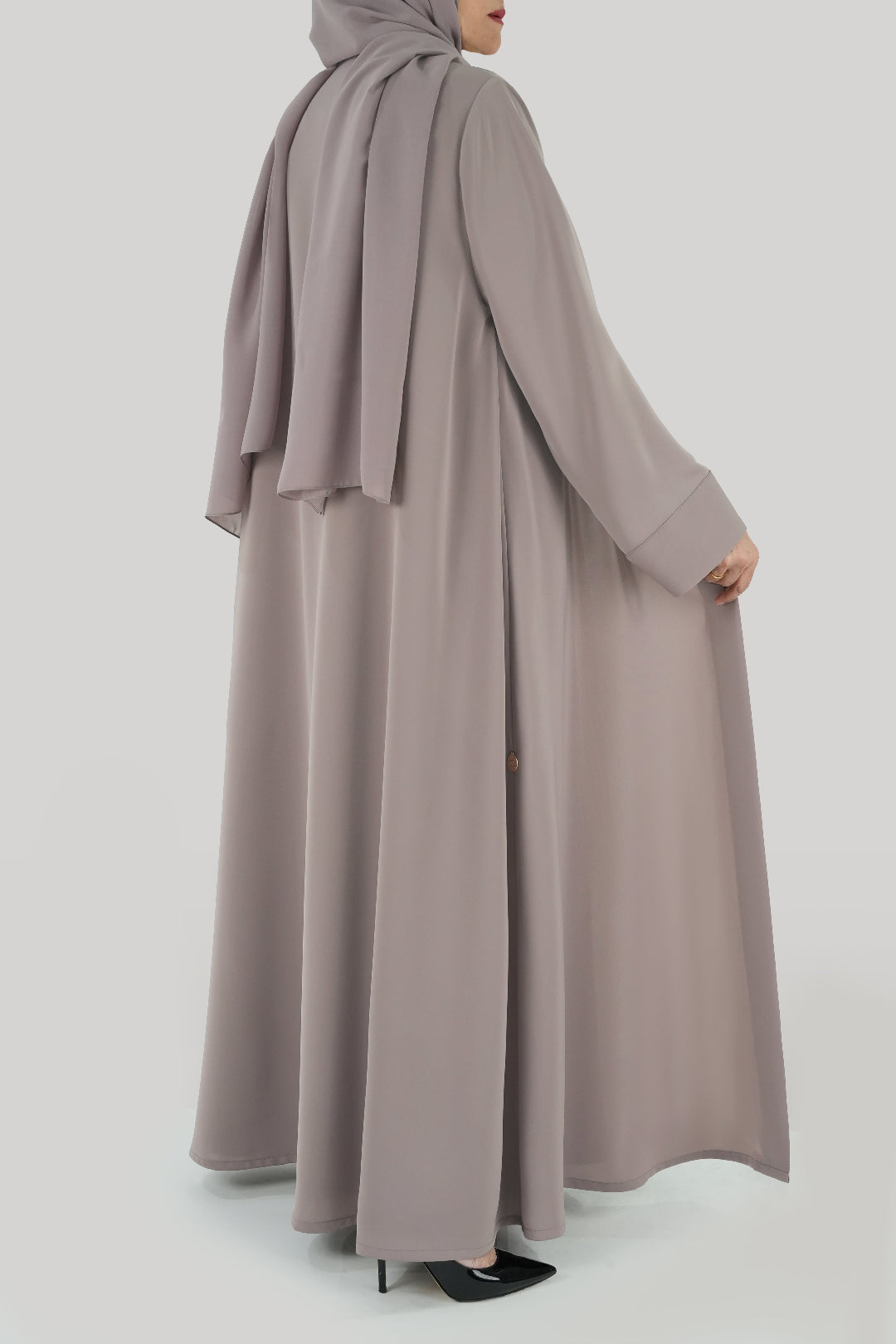 Plain Pinkish grey Colored Abaya