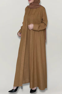 Classic Caramel Colored Linen Abaya