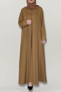 Classic Caramel Colored Linen Abaya