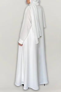 Elegant Plain White Abaya