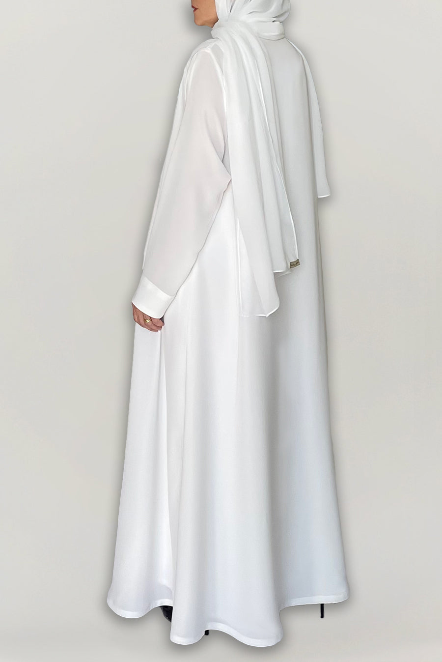Elegant Plain White Abaya