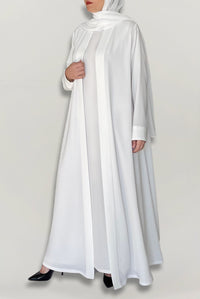 Elegant Plain White Abaya