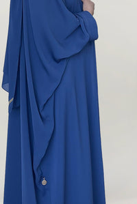 Wavy Plain Blue Colored Abaya