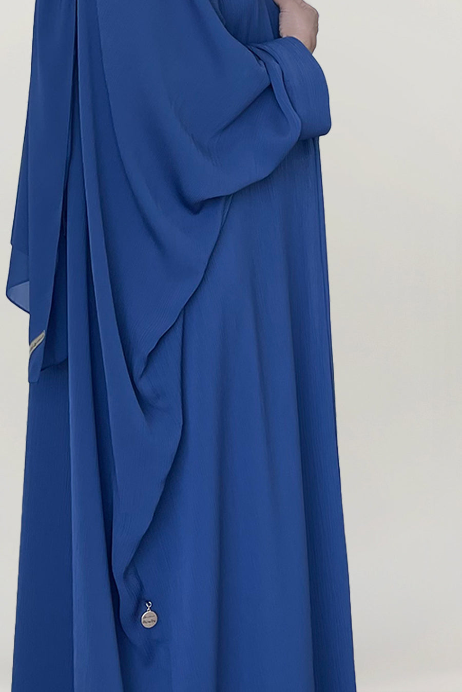 Wavy Plain Blue Colored Abaya