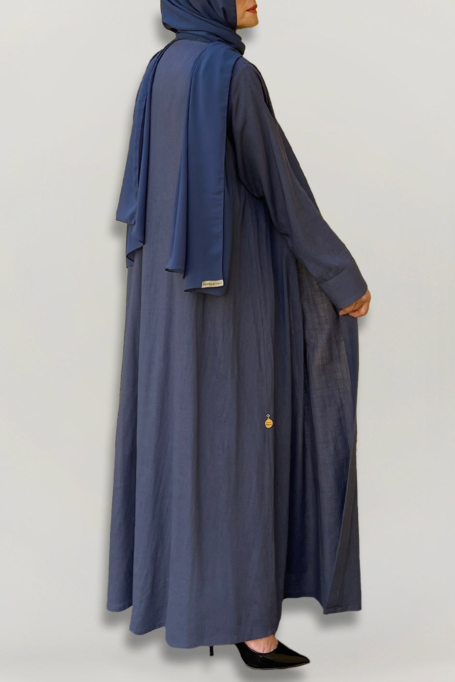 Chic Blue Linen Abaya