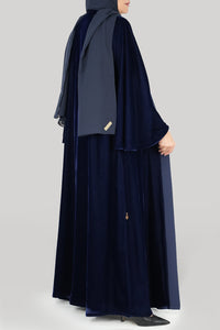Luxurious Blue Velvet Winter Abaya