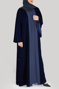 Luxurious Blue Velvet Winter Abaya