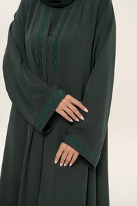 Luxury Royal Green Embroidered Abaya