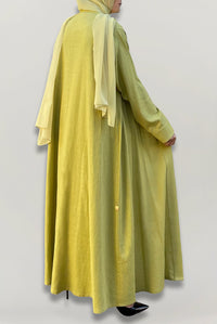 Flowy Lime Yellow Linen Abaya
