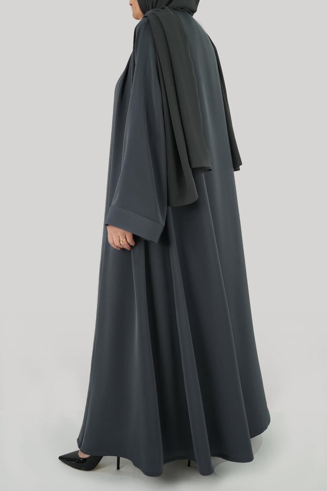 Elegant Charcoal Grey Colored Abaya