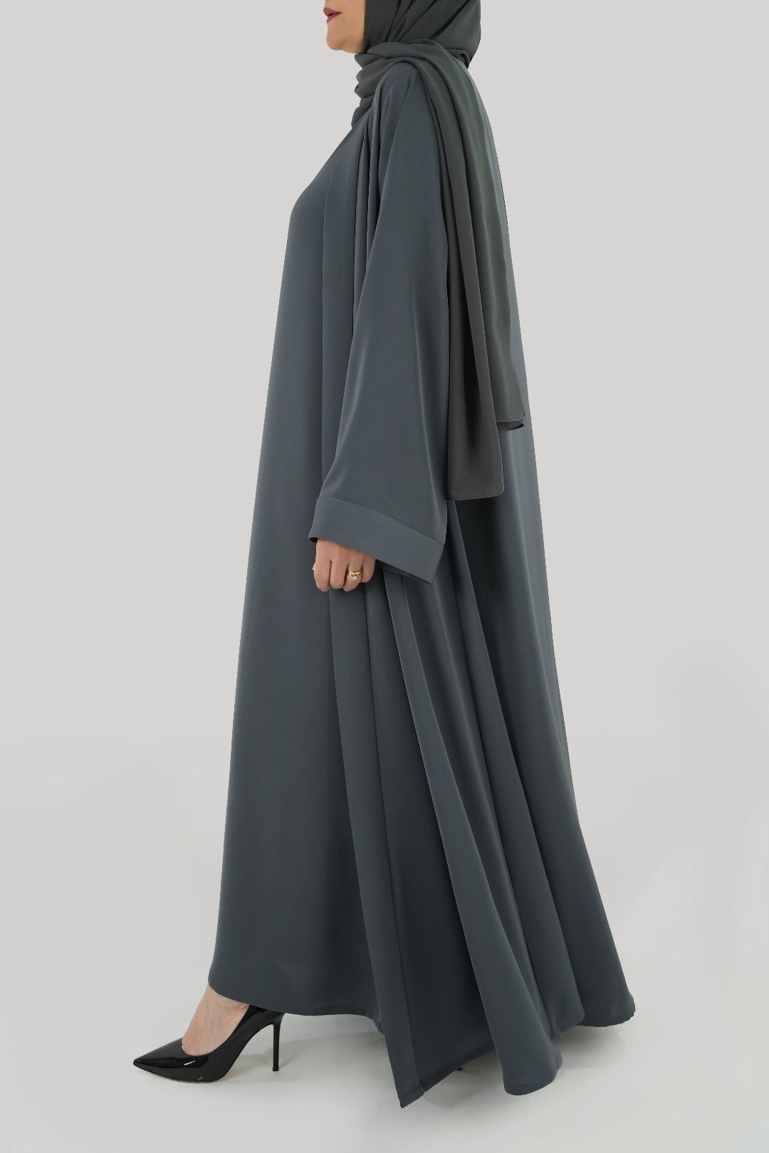 Elegant Charcoal Grey Colored Abaya