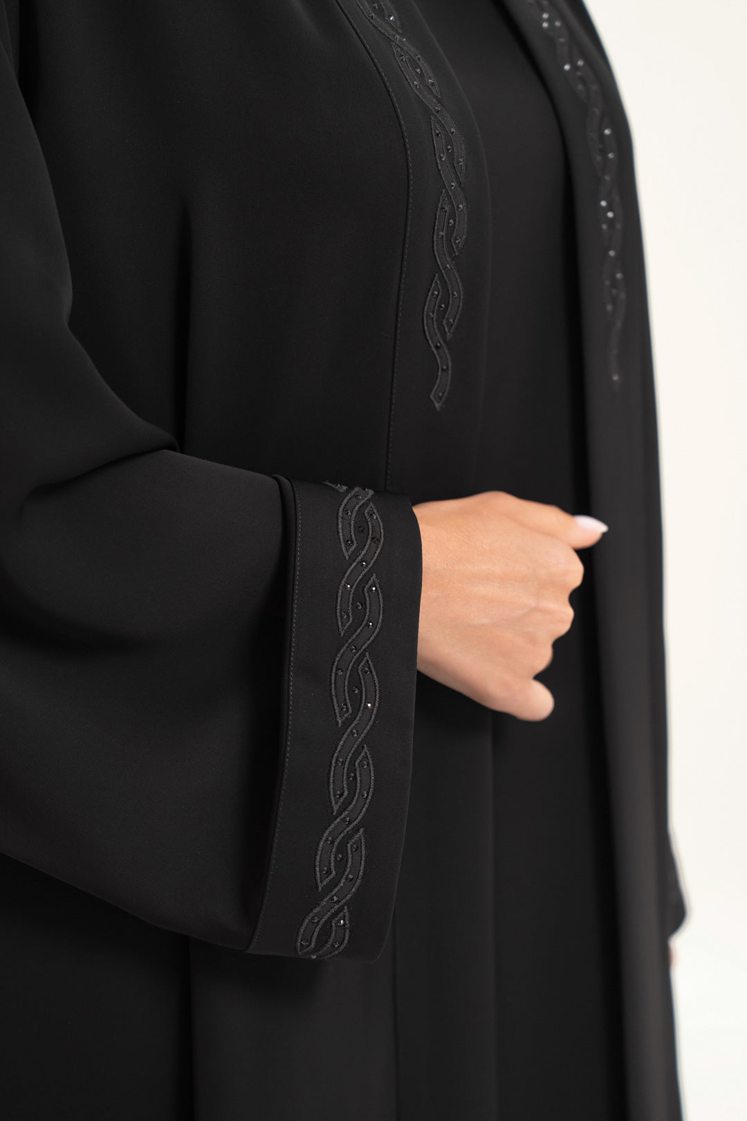 Graceful Black Embroidered Abaya
