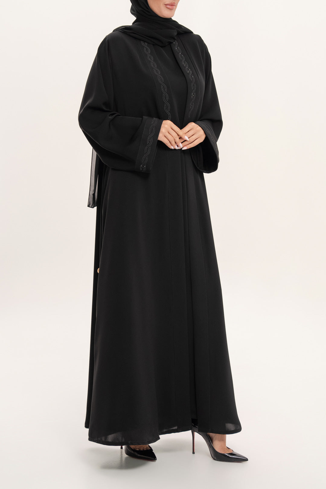 Graceful Black Embroidered Abaya