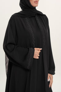 Graceful Black Embroidered Abaya