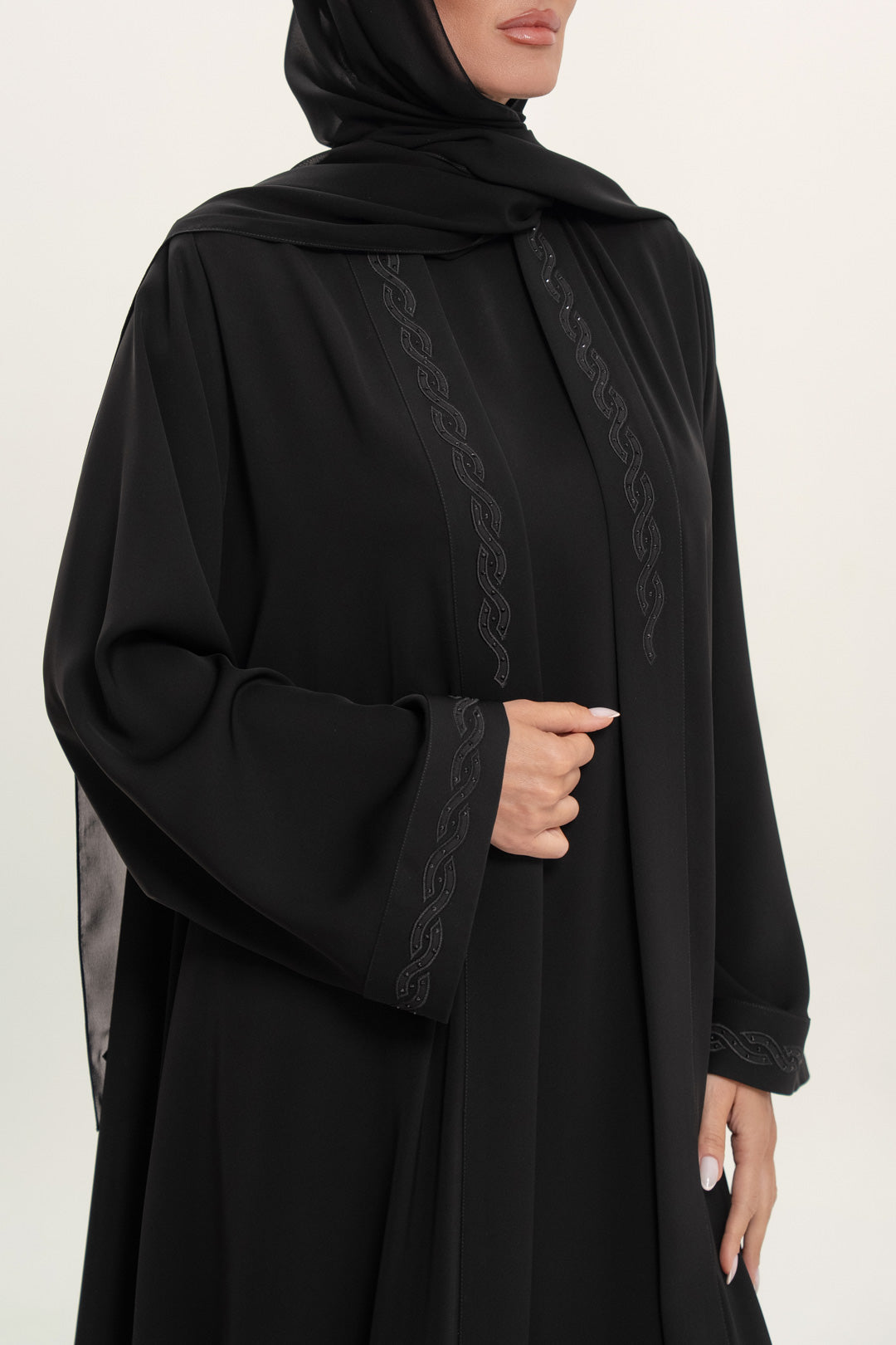 Graceful Black Embroidered Abaya