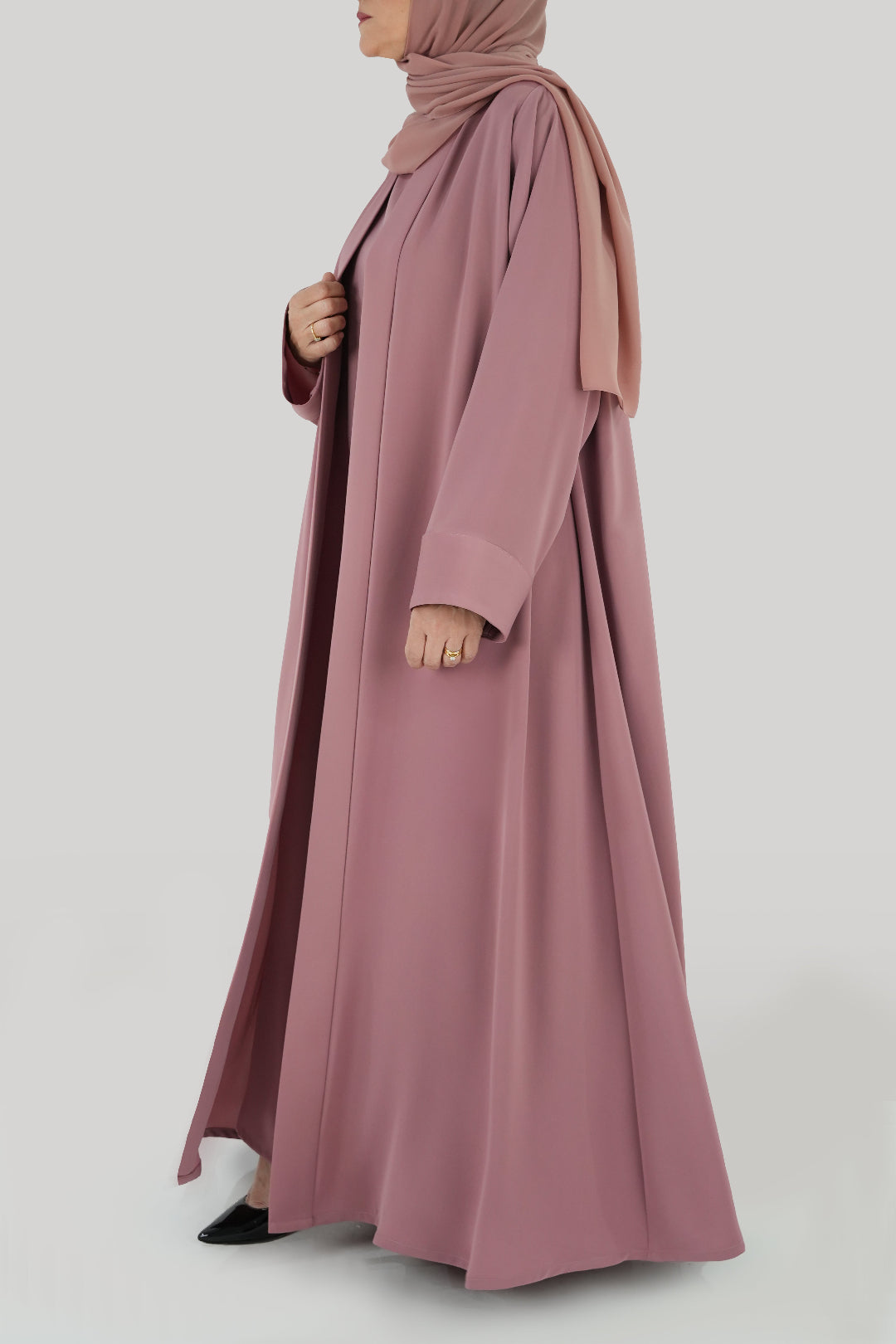 Flowy Plain Pink Colored Abaya