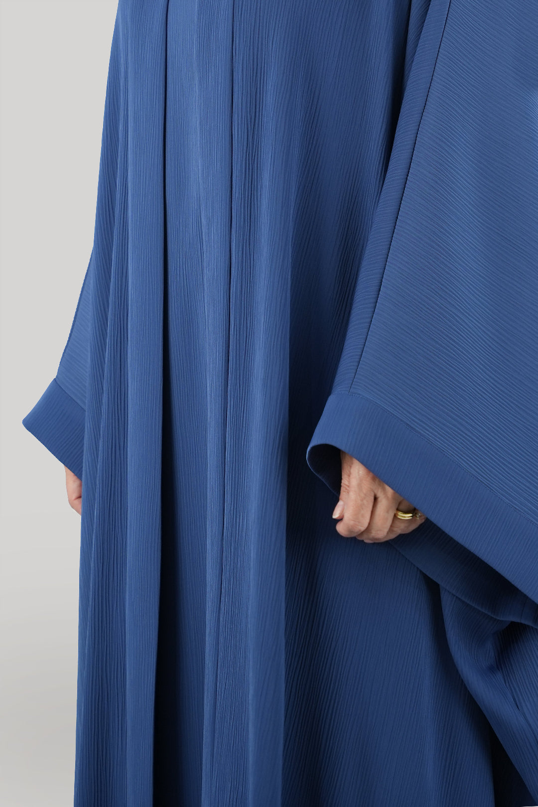 Crushed Blue Colored Bisht Abaya