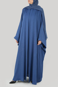 Crushed Blue Colored Bisht Abaya