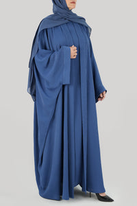 Crushed Blue Colored Bisht Abaya