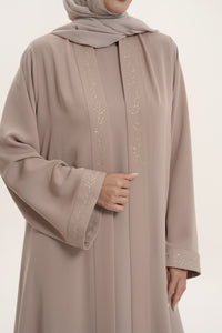 Classic Beige Embroidered Abaya