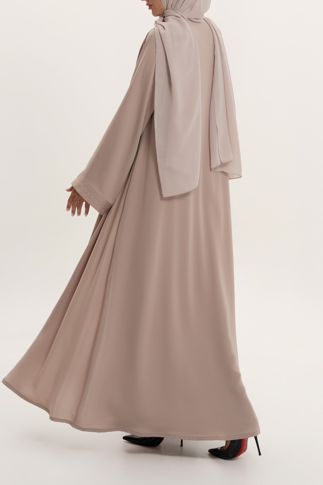 Classic Beige Embroidered Abaya