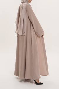 Classic Beige Embroidered Abaya