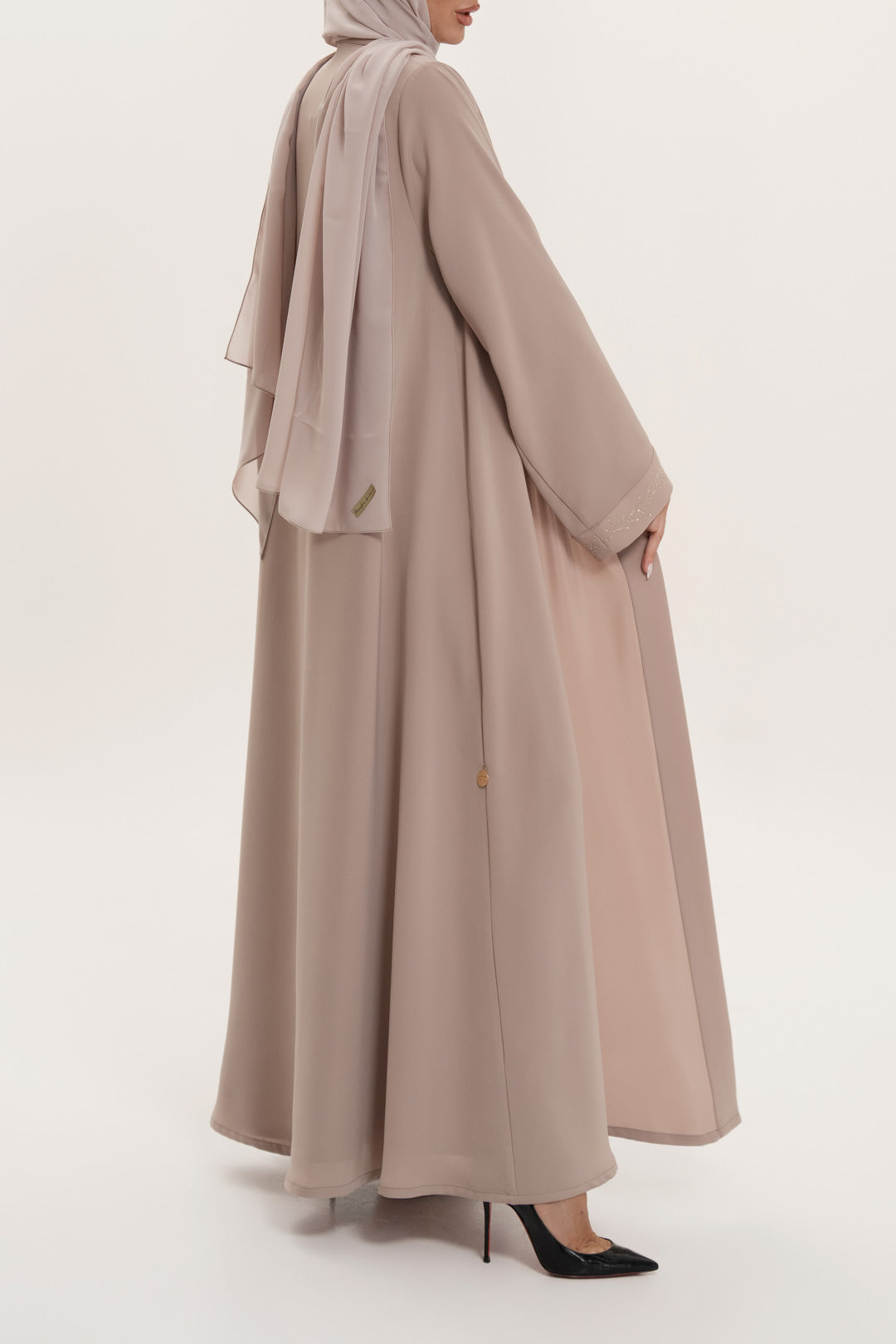 Classic Beige Embroidered Abaya