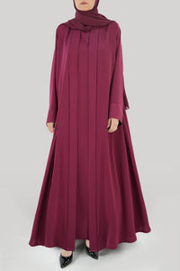 Flowy Plain Fuchsia Colored Abaya