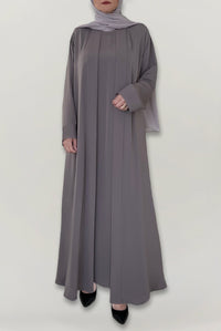 Flowy Plain Grey Colored Abaya