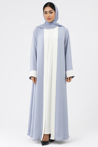 Sky-White Abaya Set