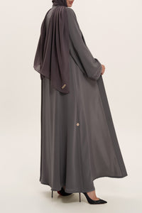 Stylish Grey Embroidered Abaya