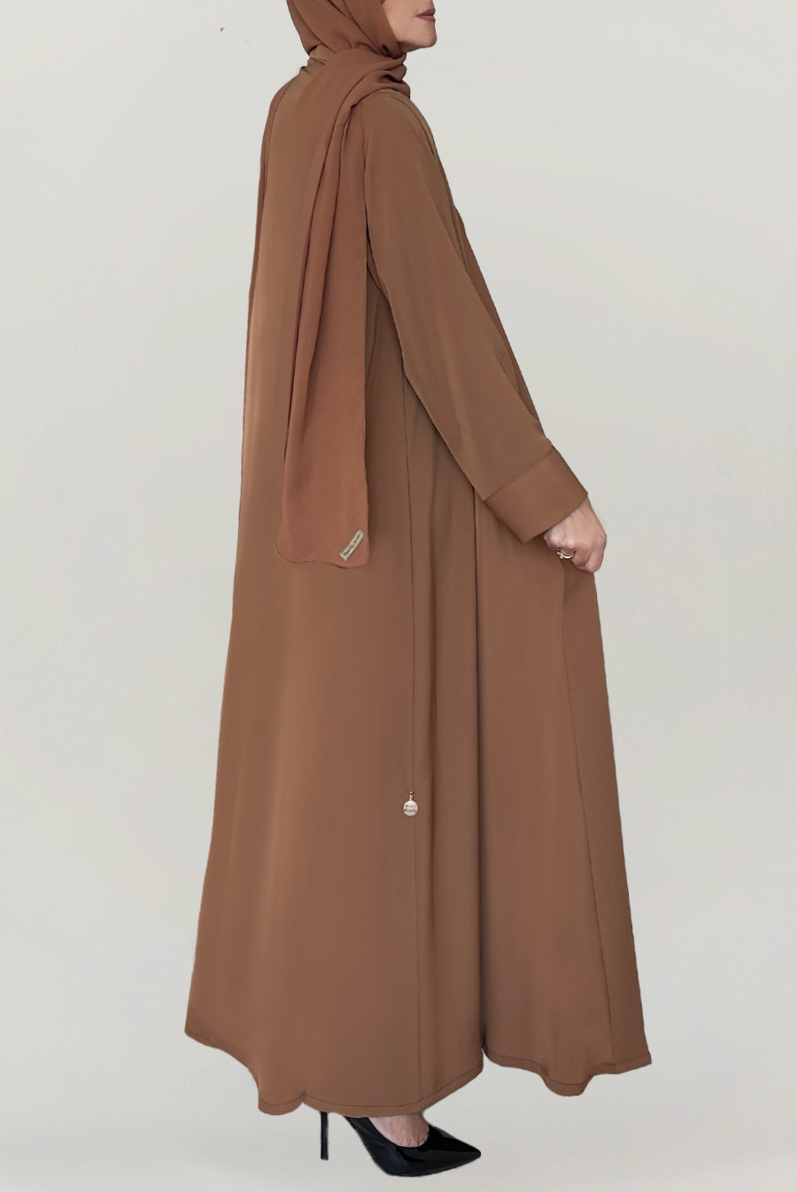 thowby Rayan Brown Colored Abaya online dubai crepe