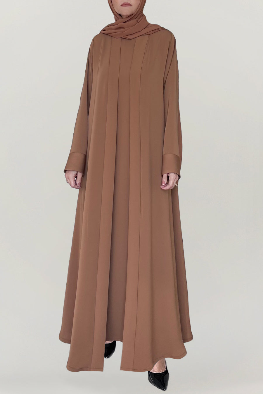 thowby Rayan Brown Colored Abaya online dubai crepe