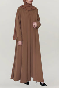 thowby Rayan Brown Colored Abaya online dubai crepe