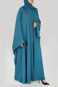 Crushed Turquoise Colored Bisht Abaya