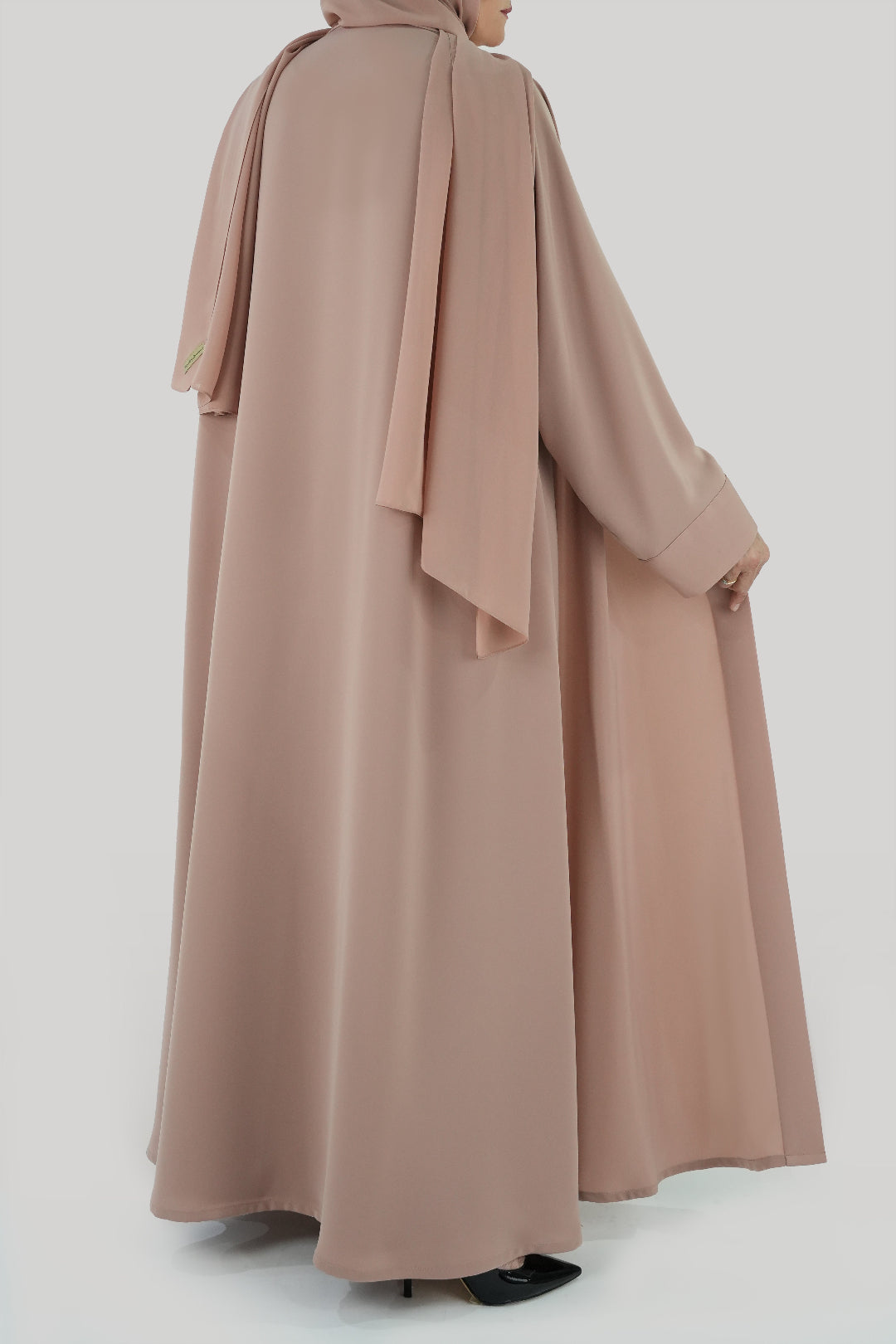 Chic Plain Peach Colored Abaya