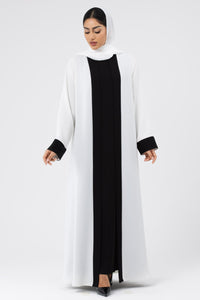 Two-toned White Colored Abaya
