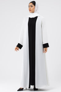 Two-toned White Colored Abaya