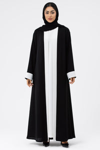 Black-White Abaya Set